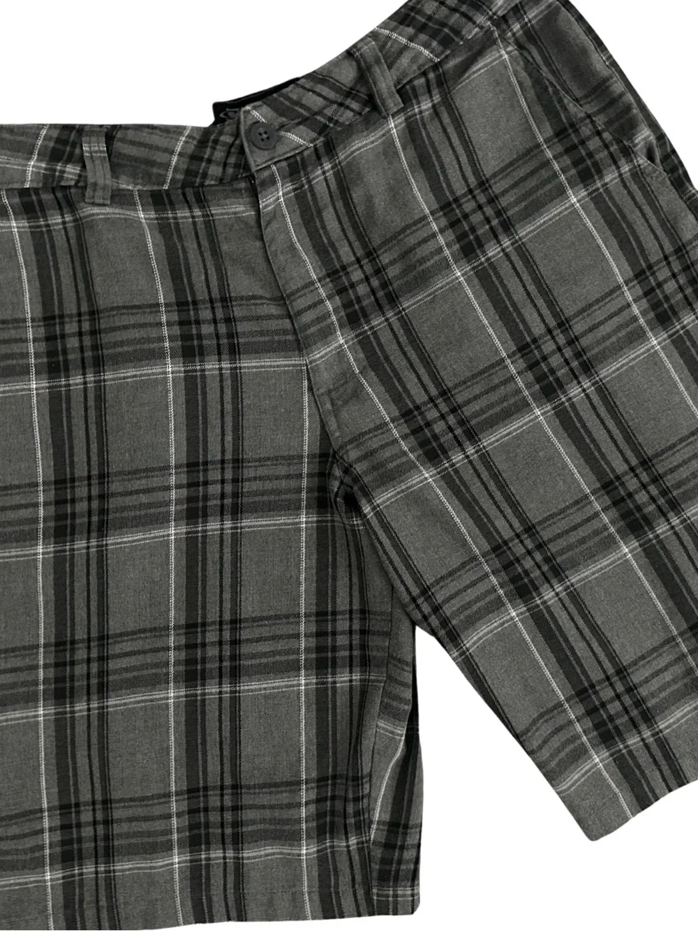 O'Neill Hybrid Walk Shorts Men's Size 34 Plaid Gray Black 10” Casual Shorts